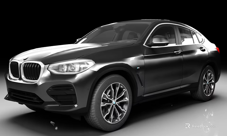 Black BMW Coupe SUV With Sleek Exterior And Alloy Wheels 3d model 