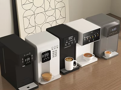 Modern Tabletop Automatic Water Dispensers With Different Colors And Digital 3d model