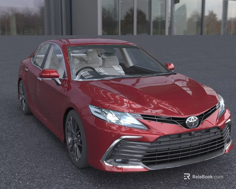 Red Toyota Sedan Modern Exterior Design With LED Headlights And Alloy Wheels 3d model 