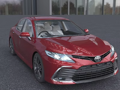 Red Toyota Sedan Modern Exterior Design With LED Headlights And Alloy Wheels 3d model