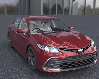 Red Toyota Sedan Modern Exterior Design With LED Headlights And Alloy Wheels 3d model