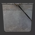 Practical Galvanized Metal Bucket with Gray Surface and Black Handle for Household Use
