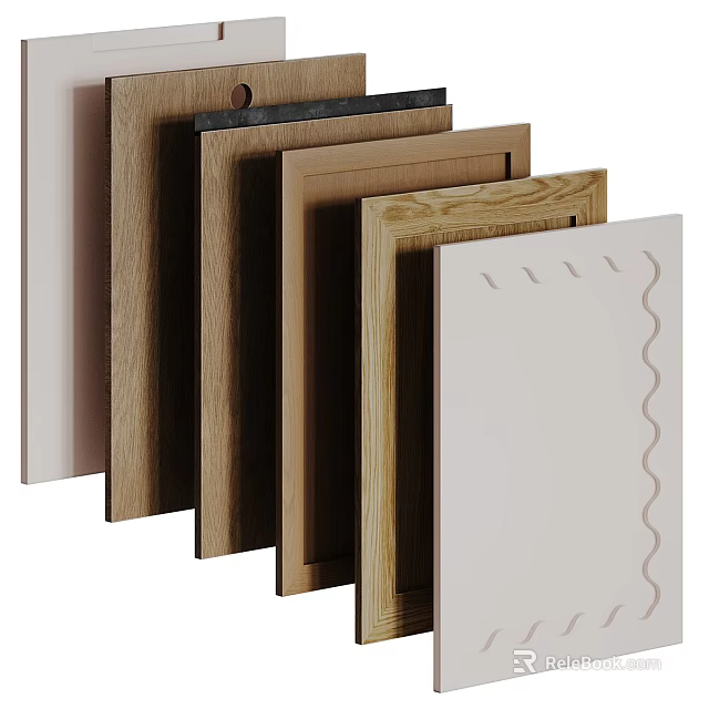 Various Wall Panels in Wood and Decorative Patterns for Interior Design 3d model 