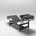 Modern Black Leather Lounge Chair With Sleek Metal Frame And Minimalist Design