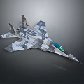 Camouflage Fighter Jet Model With Sharp Nose Transparent Cockpit And Streamlined Wing Design 3d model