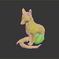 Detailed 3D Enchanted Nature Character With Green Leafy Fox And Vine Wrapped Sculpture