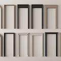 Various Modern Door Frames With Arched Rectangular Designs And Different Colors 3d model