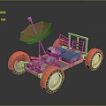 Mars Exploration Rover Model with Large Wheels Satellite Dish Antenna and Metal Frame
