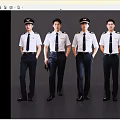 2D Modern Figure Flight Crew Flight Attender Flight Captain 3d model