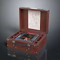 Practical Wooden Storage Box for Household Items with Open Compartments and Handle