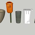 Modern trash can dustbin trash can lighter household items cup 3d model