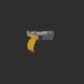 Modern Pistol With Yellow Grip And Gray Body For Shooting Enthusiasts