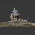 Ancient Architecture Featuring Traditional Pavilion With Stone Pathway And Natural Vegetation