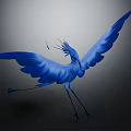 Elegant Blue Bird With Spread Wings In Paper Art Style Design