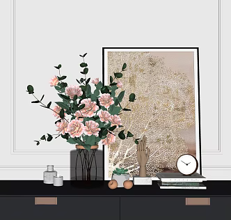 Modern ornaments combination floral ornaments 3d model