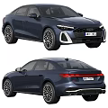 Deep Blue Modern Sedan Car With Stylish Front Face Rear End And Alloy Wheels