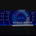 Smart Innovation New Era Technology Conference With Blue Digital Interface And Logo 3d model