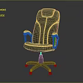 Black Leather Office Swivel Chair With Ergonomic Design And Five Point Base