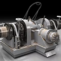 Industrial Mechanical Winch With Metal Structure Chains Rope Reels And Hooks