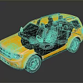 Yellow Taxi SUV Exterior Design With Black Windows And Roof Rack