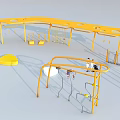 Outdoor Playground Sports Equipment With Yellow Frame For Kids Playing And Climbing Activities