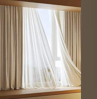 Modern fabric curtains 3d model