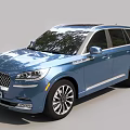 Blue Lincoln SUV Modern Exterior With Chrome Accents And Alloy Wheels