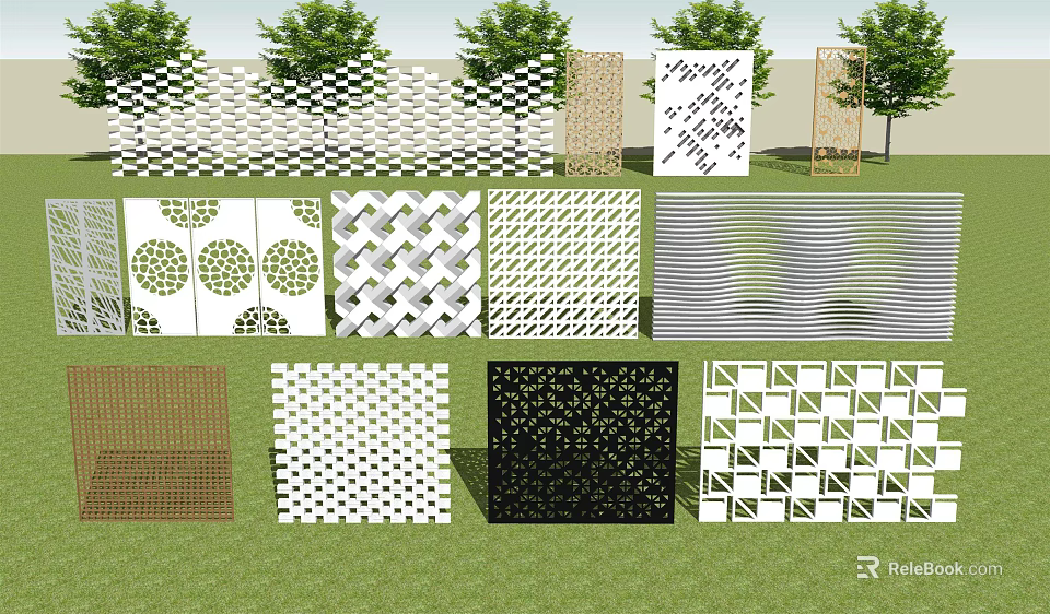 Decorative Room Dividers With Various Pattern Designs For Indoor Outdoor Use 3d model 