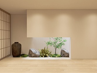 Modern landscape sketch interior Zen landscape landscaping interior courtyard landscape sketch interior landscaping sketch interior plant pile 3d model