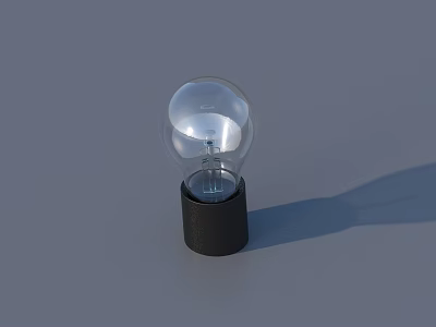 Elegant Modern Table Lamp with Transparent Glass Shade and Black Base Design 3d model