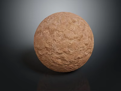 Natural Wooden Stone Sphere With Brown Textured Surface And Smooth Round Natural Shape 3d model