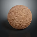 Natural Wooden Stone Sphere With Brown Textured Surface And Smooth Round Natural Shape