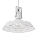 Industrial Style Black Metal Pendant Light with Dome Shade and Exposed Filament Bulb