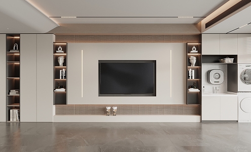 Modern TV background wall 3d model