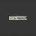 Playful Cartoon Modern Building Scene With Curved Roof Swimming Pool And Terrace