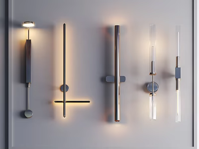 Modern Wall Lamps With Various Contemporary Designs For Home Interior Lighting 3d model