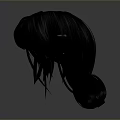 Stylish Woman's Wig Hairstyle Display With Brown Orange And Black Hair Colors
