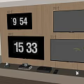 Wall Mounted TVs In Various Sizes For Modern Living Room With Decorative Plant And Lamp
