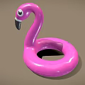 Bright Pink Flamingo Shaped Inflatable Swimming Ring for Summer Pool Use