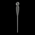 Spiral Design Metal Weapon Featuring Spherical Head Long Shaft And Pointed Tip