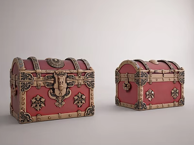 Retro Medieval Treasure Box Medieval Retro Jewelry Box Exquisite Storage Box Retro Jewelry Box Medieval Treasure Box 3d model