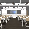 Classroom School Teaching Desk and Chair Combination Primary and Secondary School Classroom Desk Platform Smart Classroom 3d model