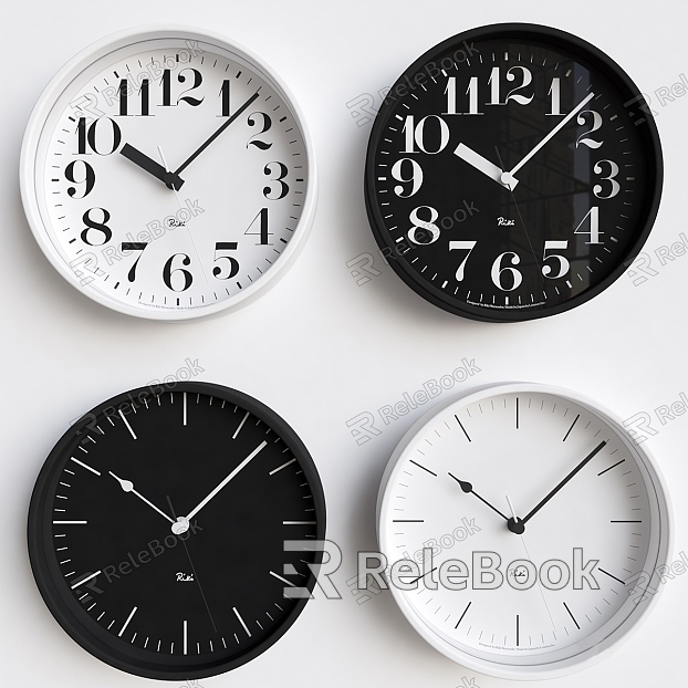 Clock combination round clock wall clock model