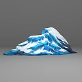 Detailed 3D Iceberg Model With Blue White Texture And Realistic Structure