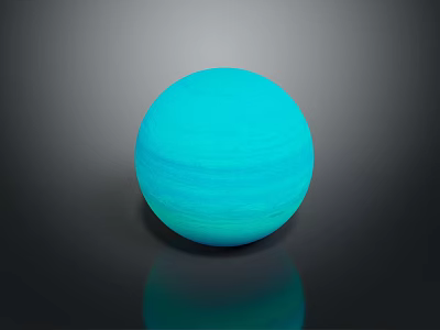 Vibrant Blue Sphere with Smooth Surface and Reflective Glow on Dark Background 3d model