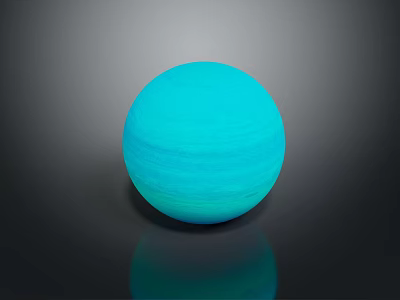 Vibrant Blue Sphere with Smooth Surface and Reflective Glow on Dark Background 3d model
