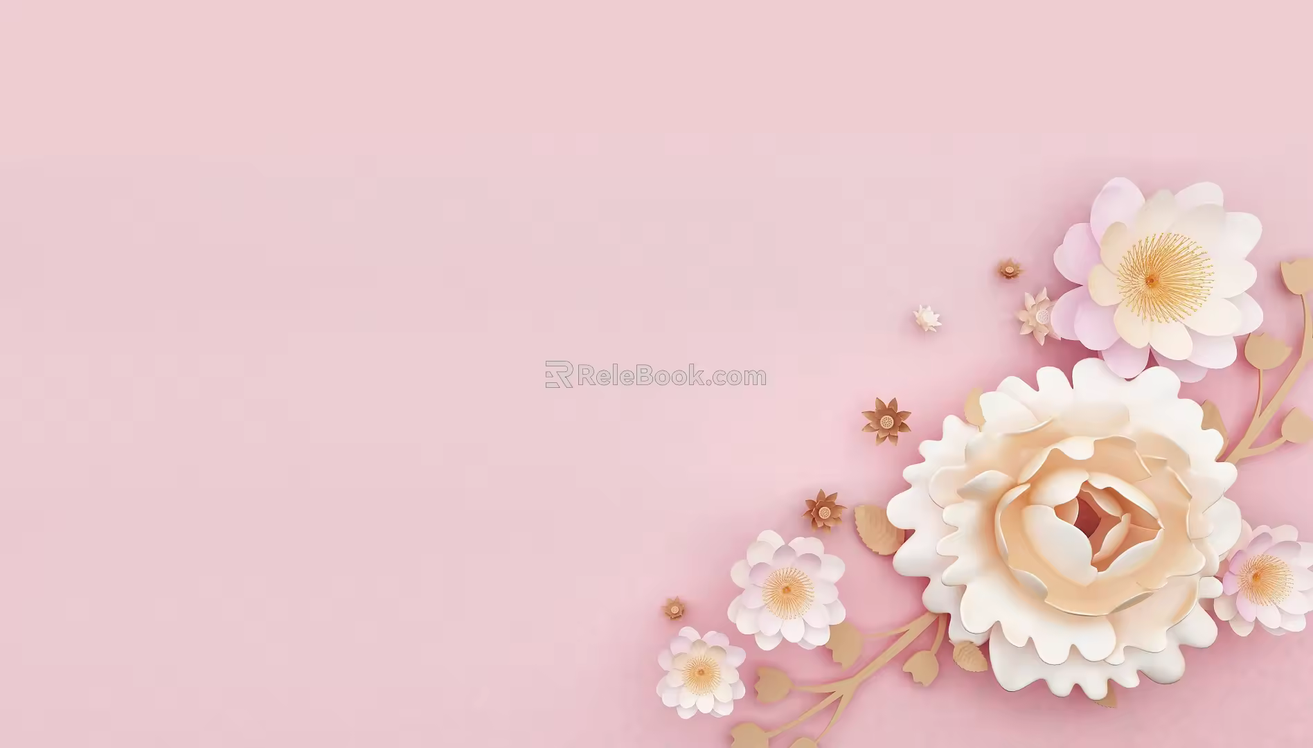 Modern Flower Language Background 3d model