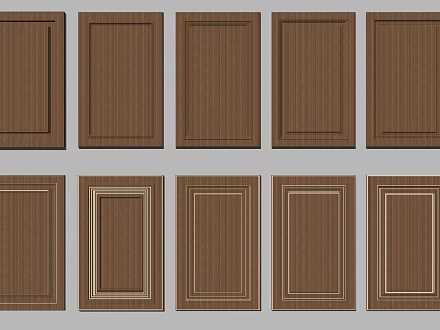 Various Brown Wooden Door Panels With Different Designs And Textures 3d model