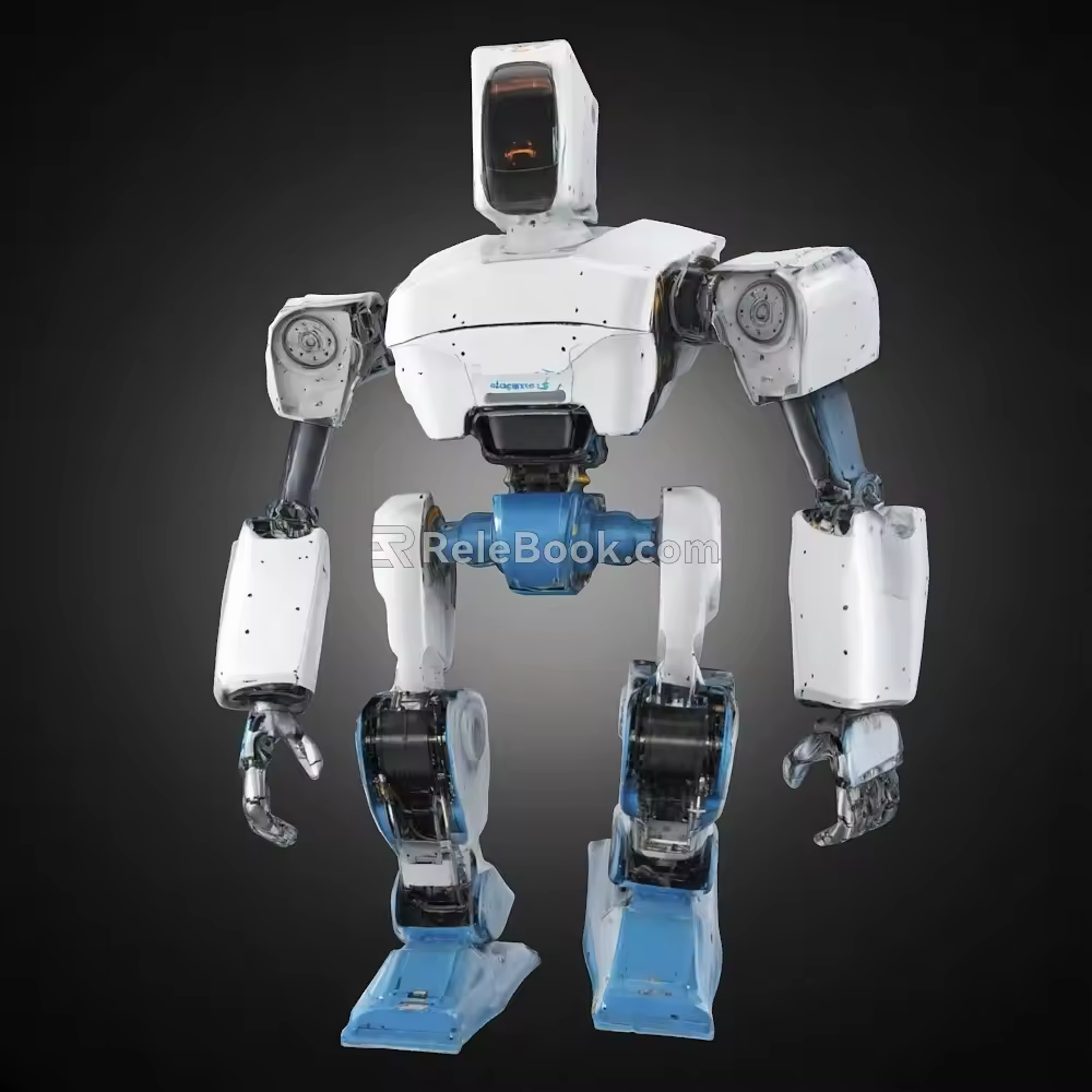 Robot with Skeleton Artificial Intelligence AI Robot Human Walking Animation Robot Assistant Science and Technology Sense Intelligent Bionic Man Science Fiction Future 3d model
