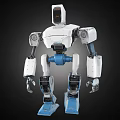 Robot with Skeleton Artificial Intelligence AI Robot Human Walking Animation Robot Assistant Science and Technology Sense Intelligent Bionic Man Science Fiction Future 3d model